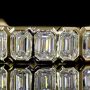 1.99 Cts 14k Yellow Gold Emerald Shape Half Eternity Eternity Band - Image 3