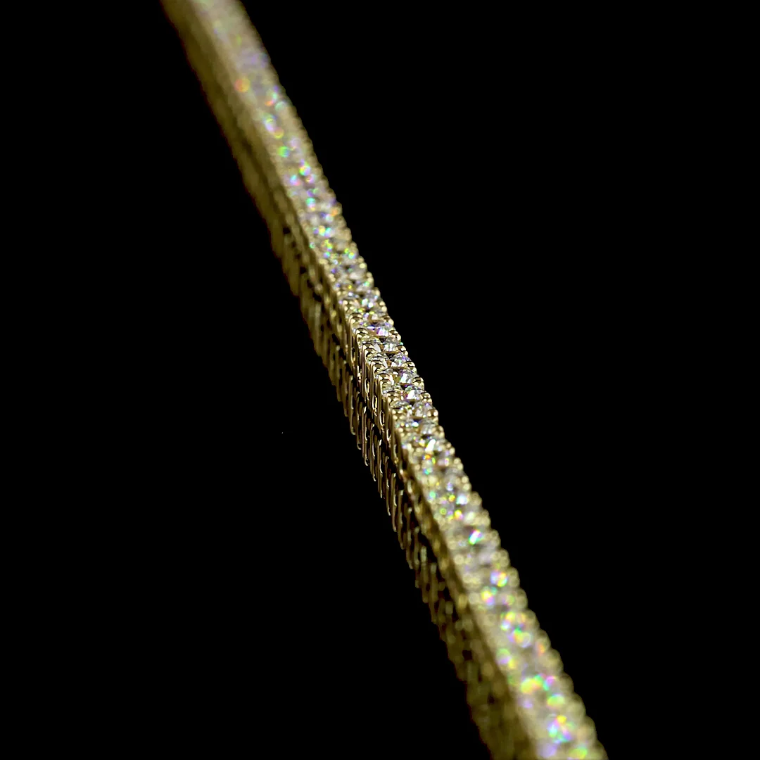 4.79 Cts 14k Yellow Gold Round Shape Tennis Necklace - Image 2