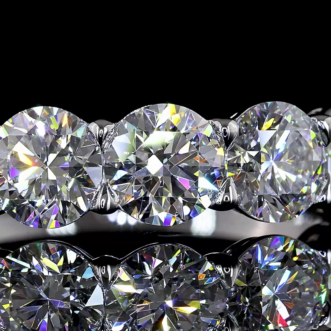 2.01 Cts 14k White Gold Round Shape 5 Stones Eternity Band - Image 4