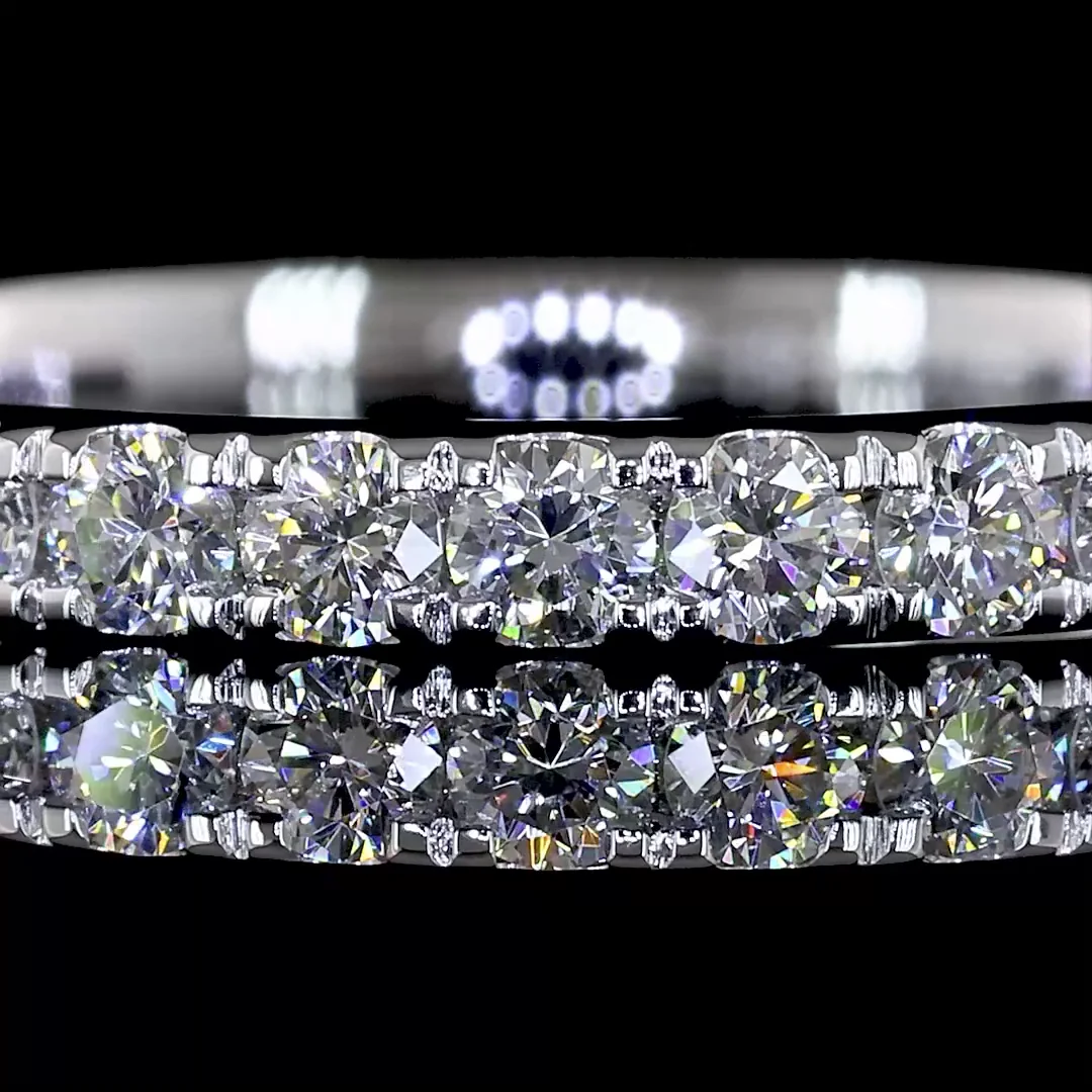 0.51 Cts 14k White Gold Round Shape 3/4 Band Eternity Band - Image 3