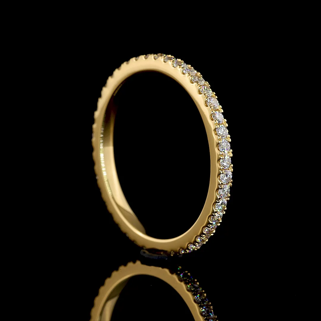 0.52 Cts 18k Yellow Gold Round Shape Eternity Band Eternity Band - Image 2