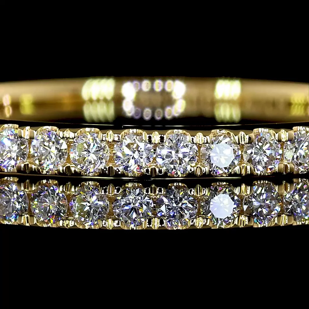 0.52 Cts 18k Yellow Gold Round Shape Eternity Band Eternity Band - Image 3