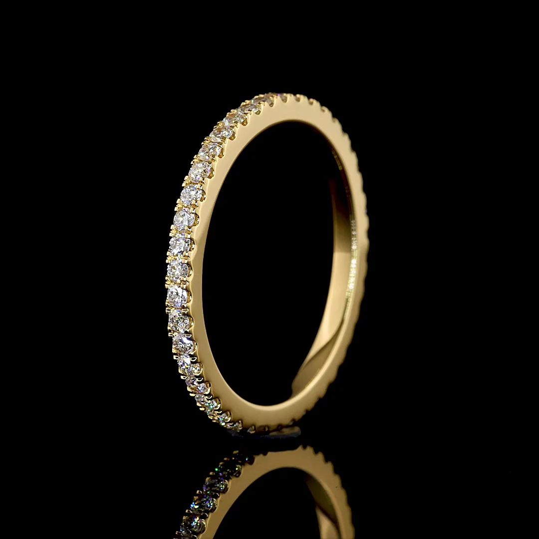 0.52 Cts 18k Yellow Gold Round Shape Eternity Band Eternity Band - Image 4