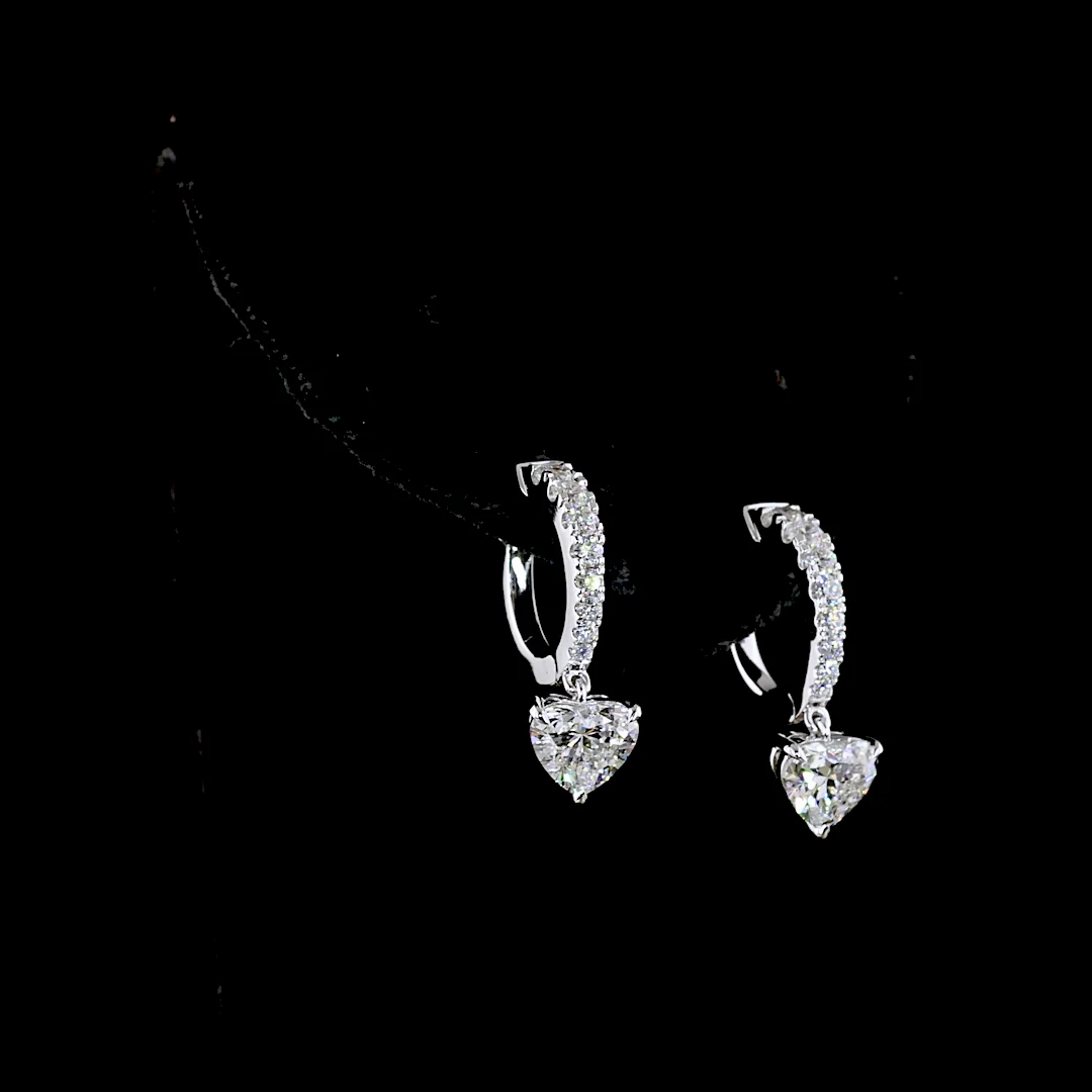2.33 Cts 14k White Gold Mix Shape Hanging Earring - Image 2