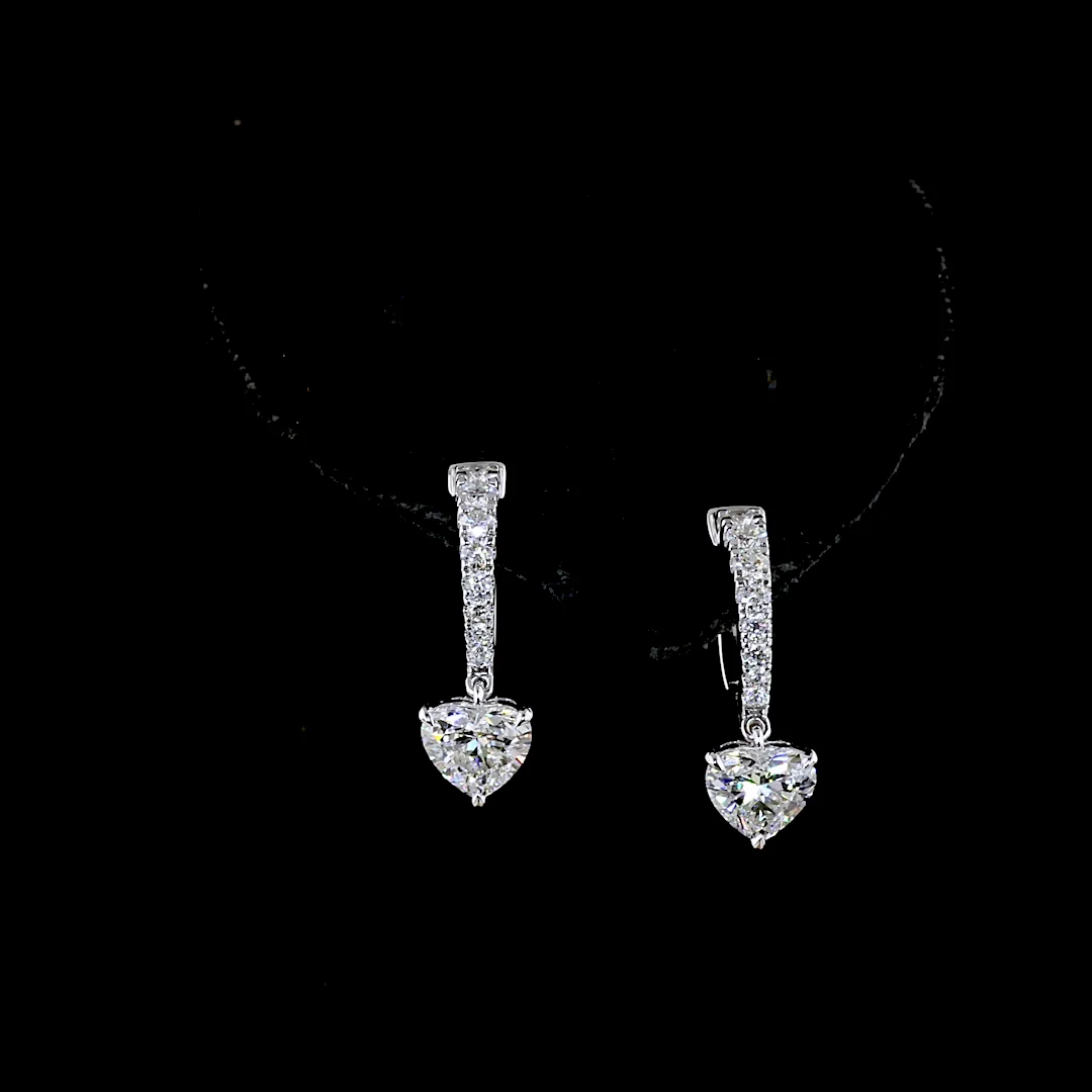 2.33 Cts 14k White Gold Mix Shape Hanging Earring - Video