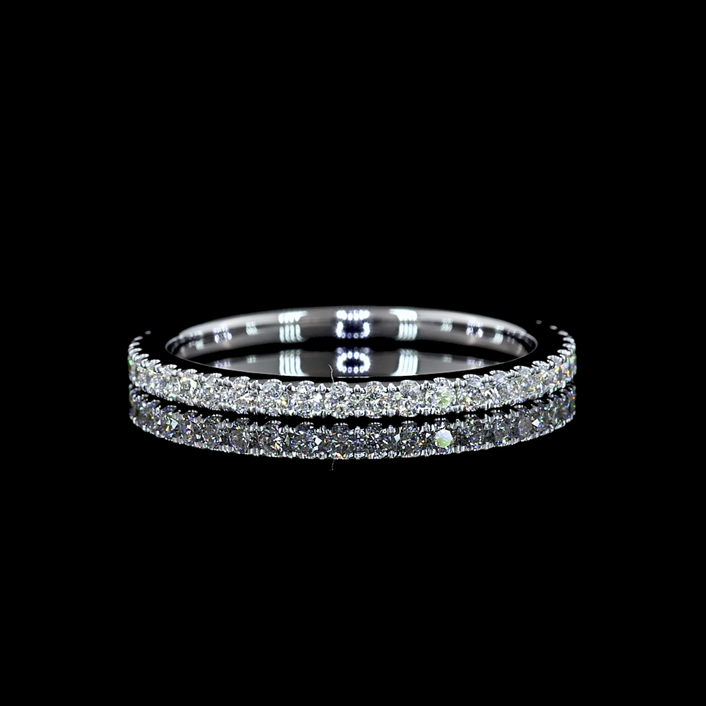 0.46 Cts 18k White Gold Round Shape Eternity Band Eternity Band - Video