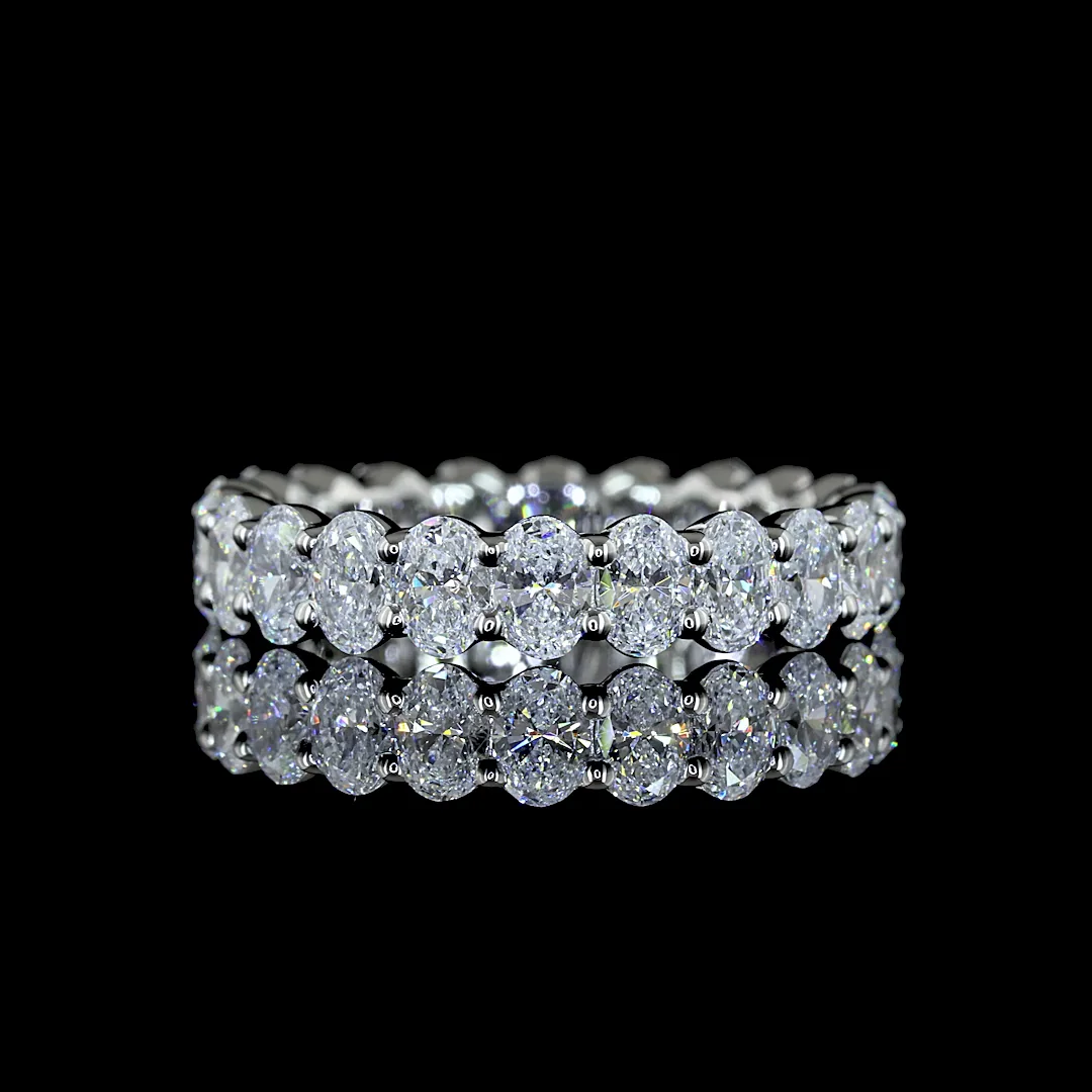 2 Cts Platinum Oval Shape Eternity Band Eternity Band - Video