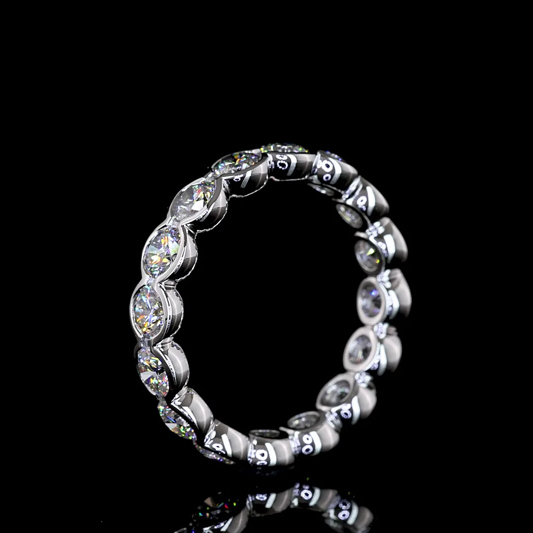 2.44 Cts 18k White Gold Round Shape Eternity Band Eternity Band - Image 4