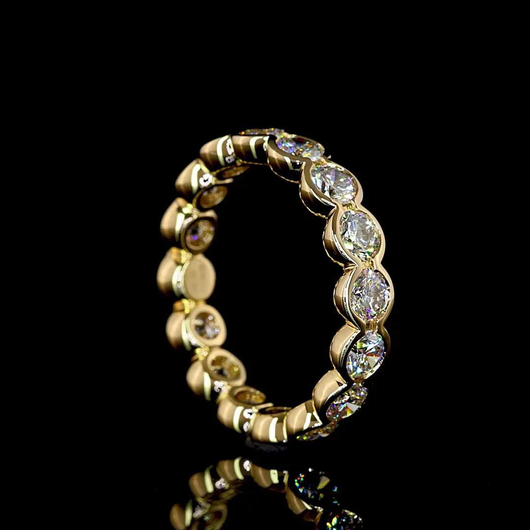 2.42 Cts 18k Yellow Gold Round Shape Eternity Band Eternity Band - Image 2