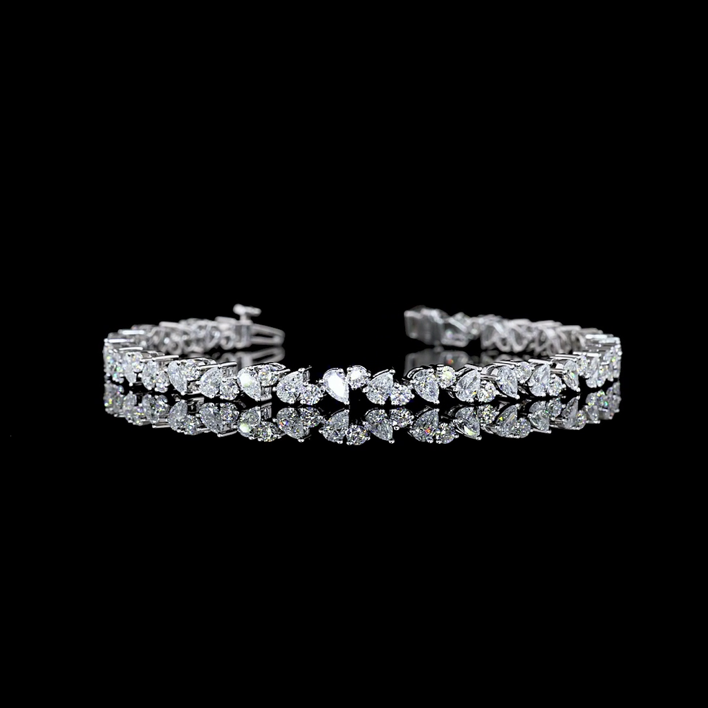 5.26 Cts 14k White Gold Mix Shape Tennis Bracelet - Video