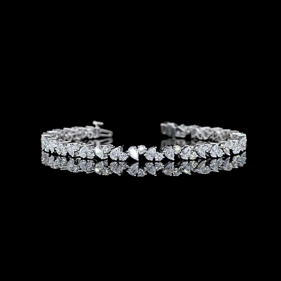 5.26 Cts 14k White Gold Mix Shape Tennis Bracelet - Video