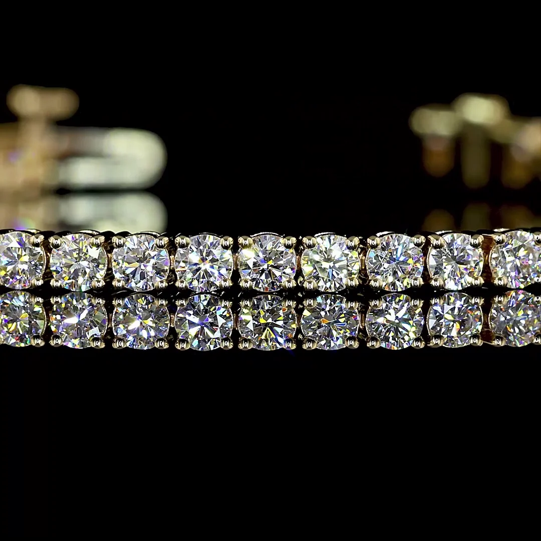 3.09 Cts 14k Yellow Gold Round Shape Tennis Bracelet - Image 2