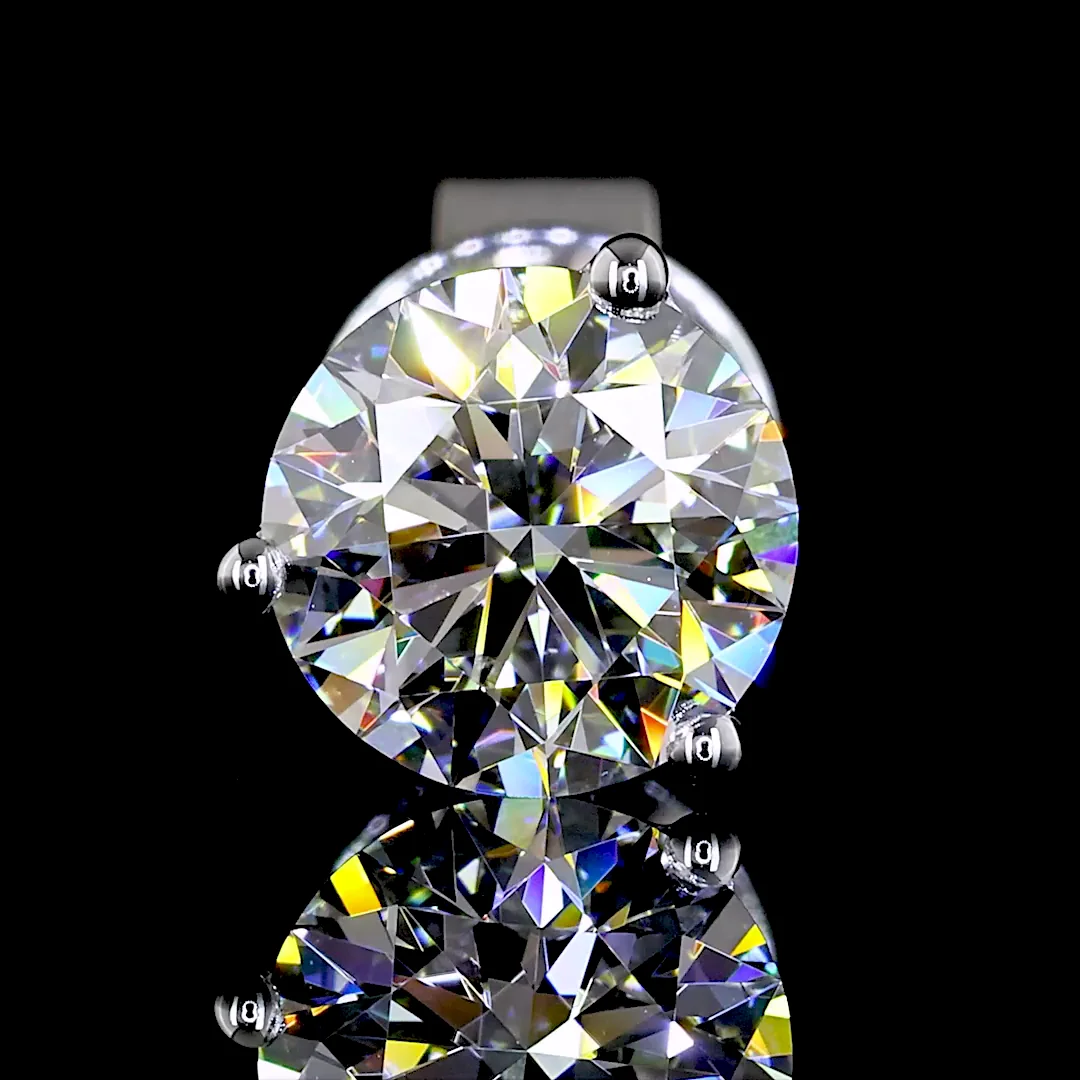 1.5 Cts 14k White Gold Round Shape Martini Earring - Image 3