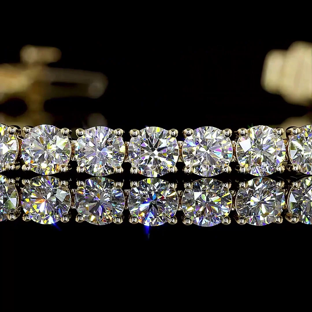 7.05 Cts 14k Yellow Gold Round Shape Tennis Bracelet - Image 2