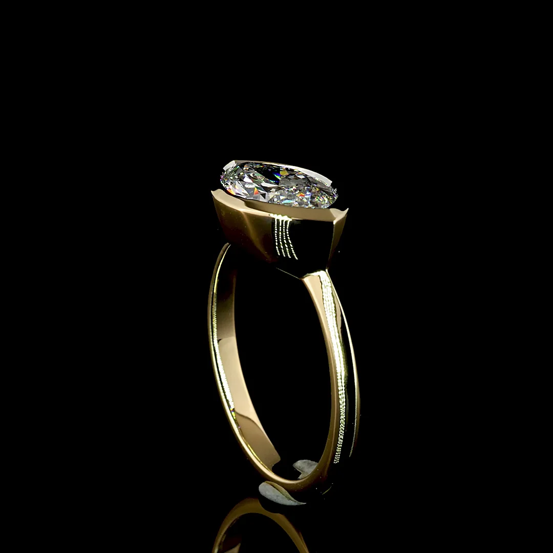 2.09 Cts 14k Yellow Gold Marquise Shape Solitaire Ring - Image 2