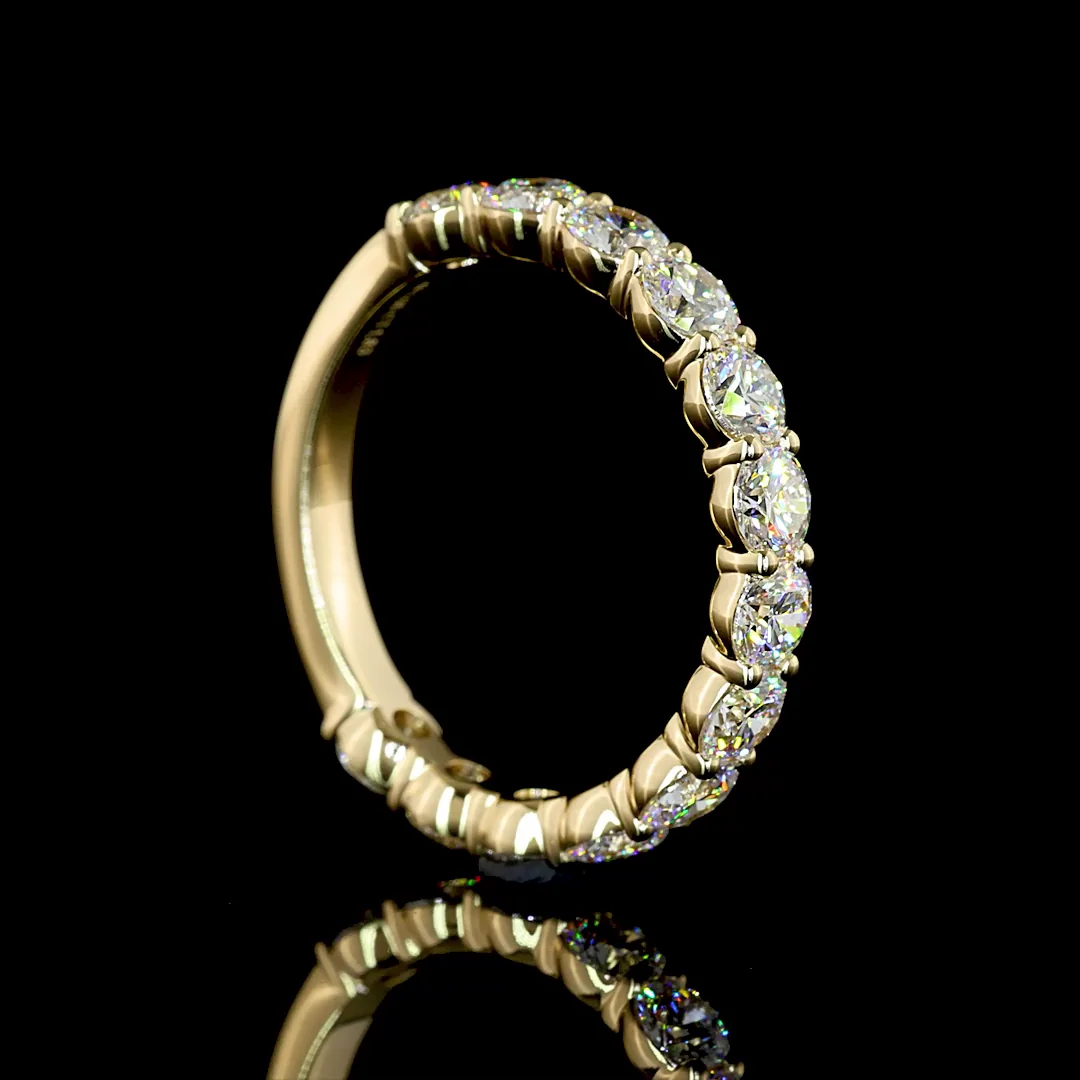 1.81 Cts 14k Yellow Gold Round Shape 3/4 Band Eternity Band - Image 2