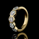 2 Cts 14k Yellow Gold Round Shape 5 Stones Eternity Band - Image 4