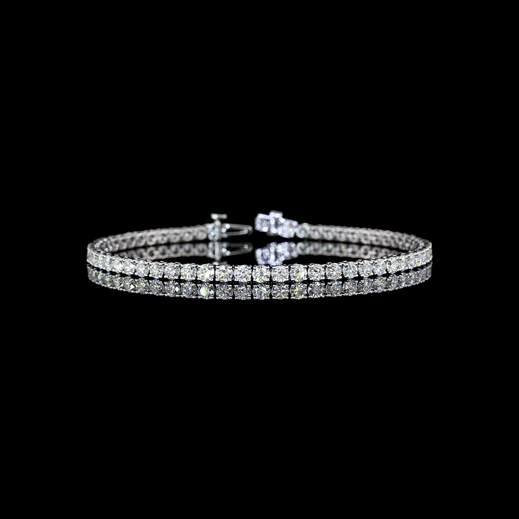 5.22 Cts 14k White Gold Round Shape Tennis Bracelet - Video