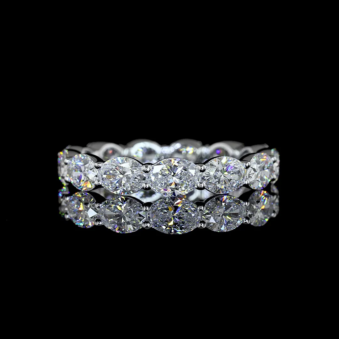 3.45 Cts 18k White Gold Oval Shape Eternity Band Eternity Band - Video
