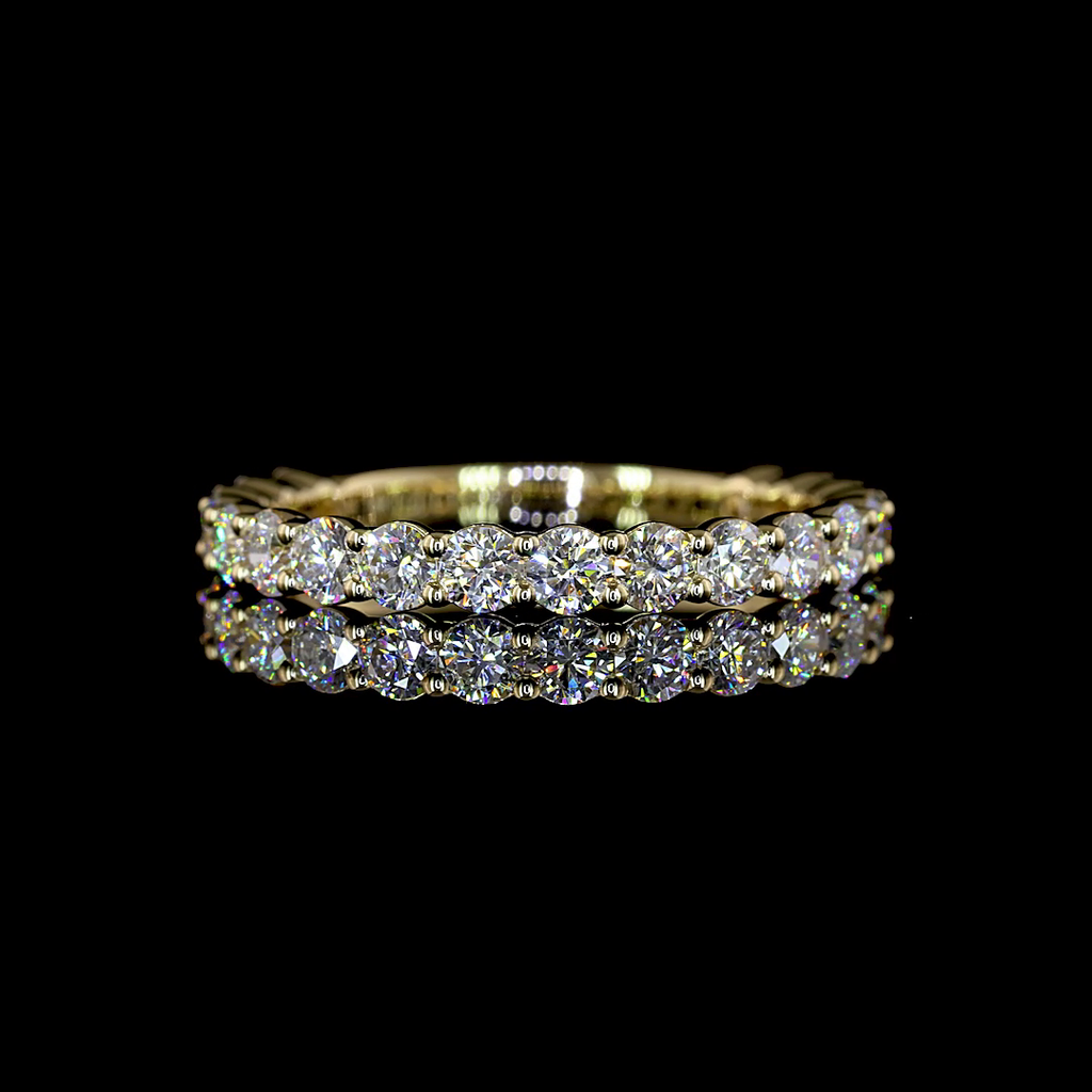 1.07 Cts 14k Yellow Gold Round Shape 3/4 Band Eternity Band - Video