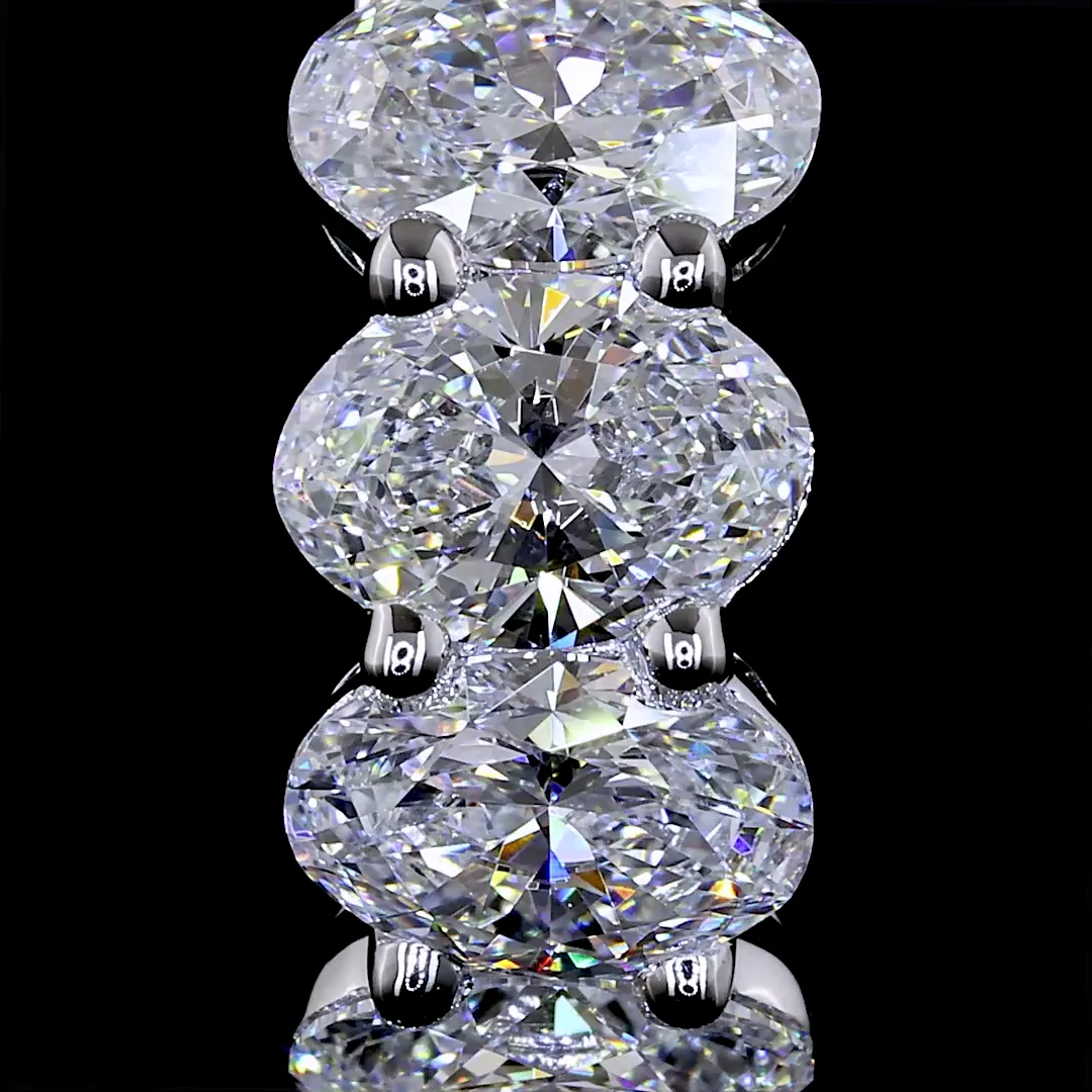 3.01 Cts 14k White Gold Oval Shape Huggies Earring - Image 3