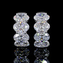 5.29 Cts 14k White Gold Oval Shape Huggies Earring - Video
