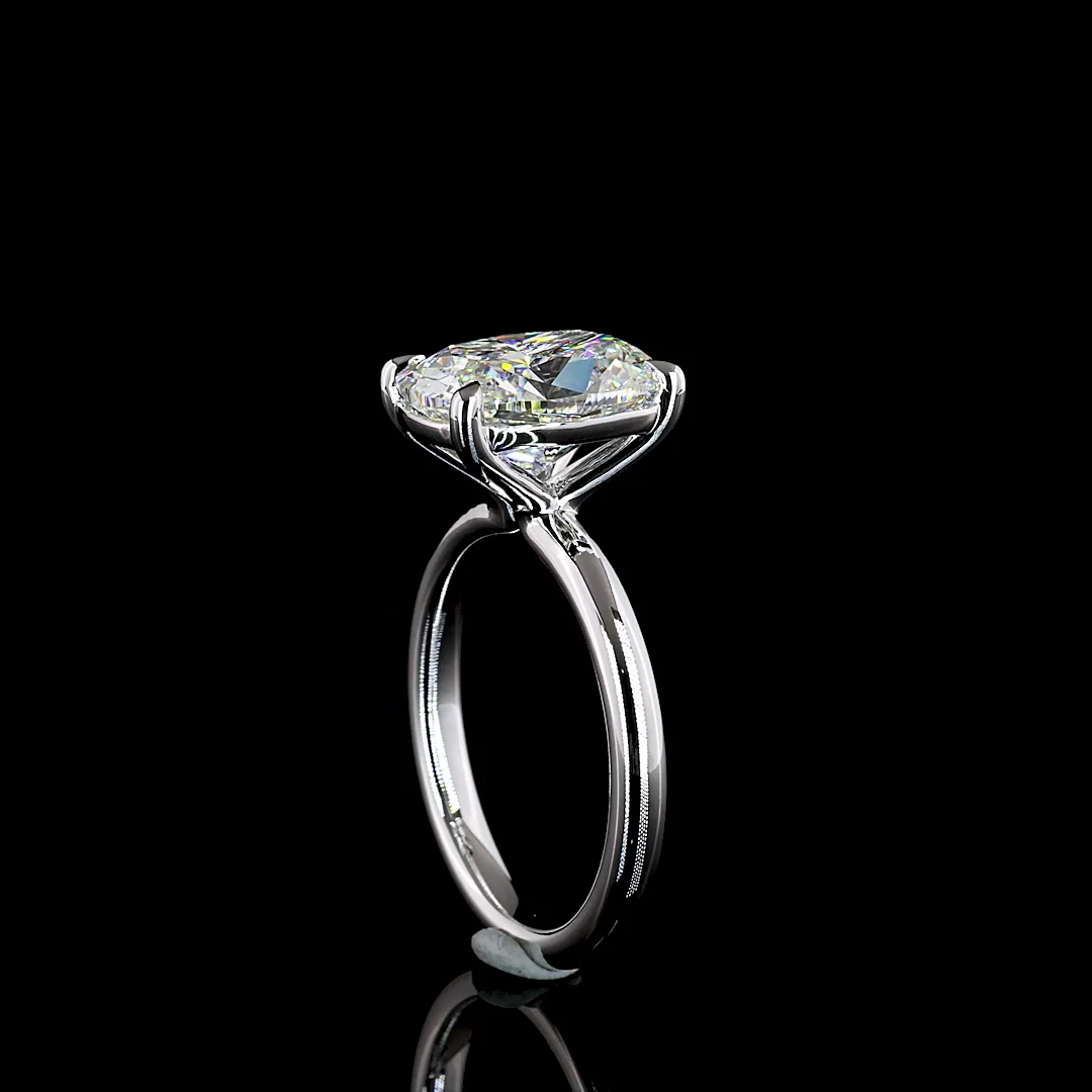 4.23 Cts 14k White Gold Cushion Brilliant Shape Solitaire Ring - Image 2