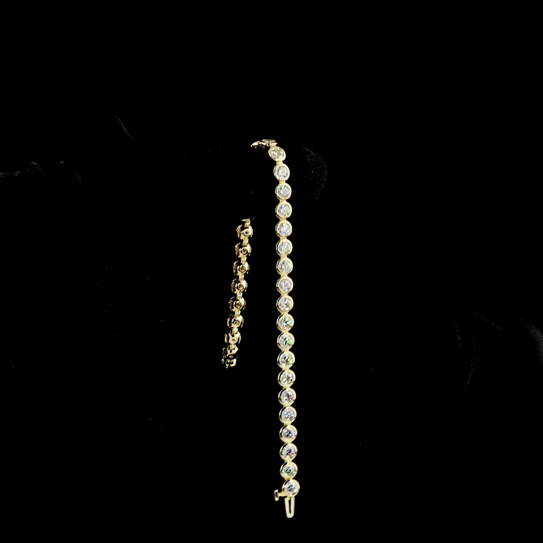 7.14 Cts 14k Yellow Gold Round Shape Tennis Bracelet - Image 3