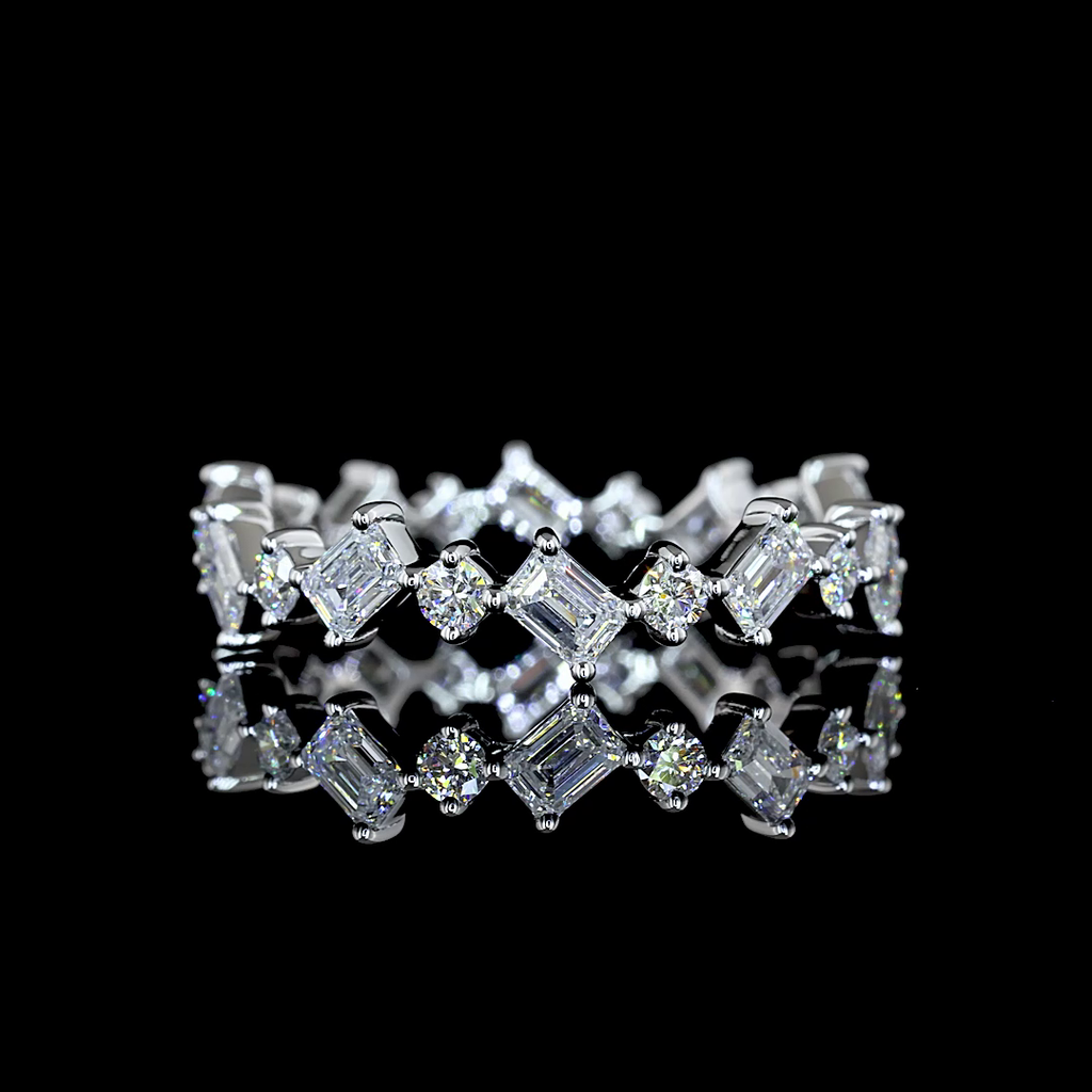 1.06 Cts 14k White Gold Mix Shape Eternity Band Eternity Band - Video