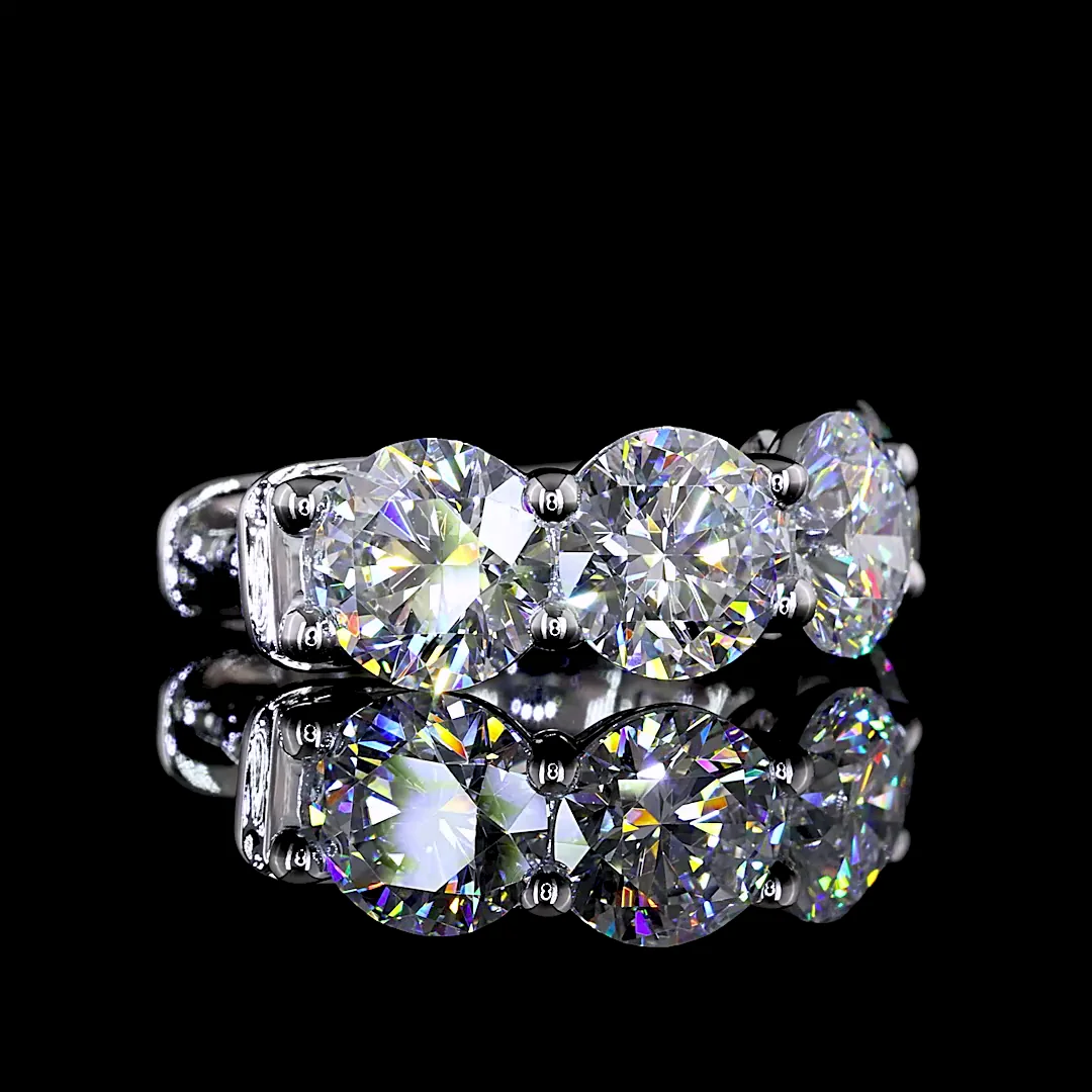 4.93 Cts 14k White Gold Round Shape Huggies Earring - Image 4