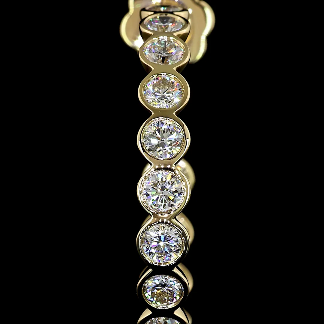 3.28 Cts 14k Yellow Gold Round Shape C Hoops Earring - Image 3