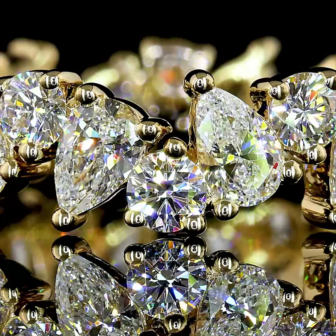 2.38 Cts 14k Yellow Gold Mix Shape Eternity Band Eternity Band - Image 3