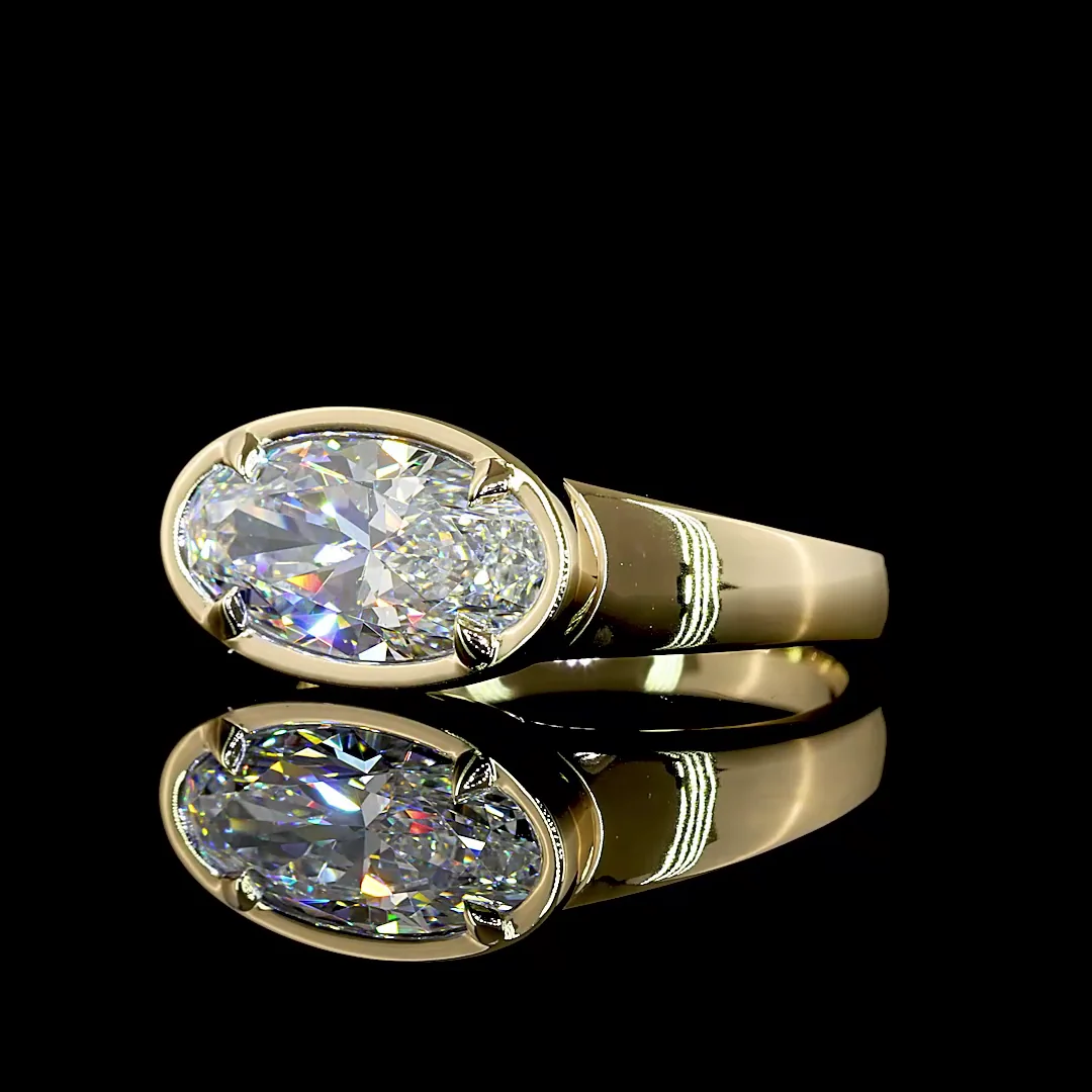 3.07 Cts 14k Yellow Gold Round Shape Solitaire Ring - Image 2