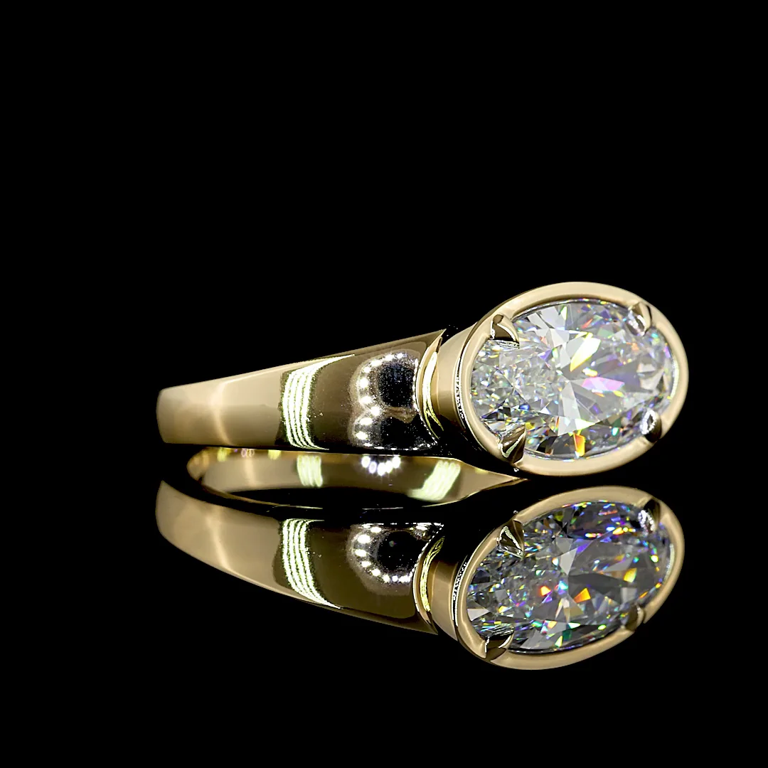 3.07 Cts 14k Yellow Gold Round Shape Solitaire Ring - Image 3