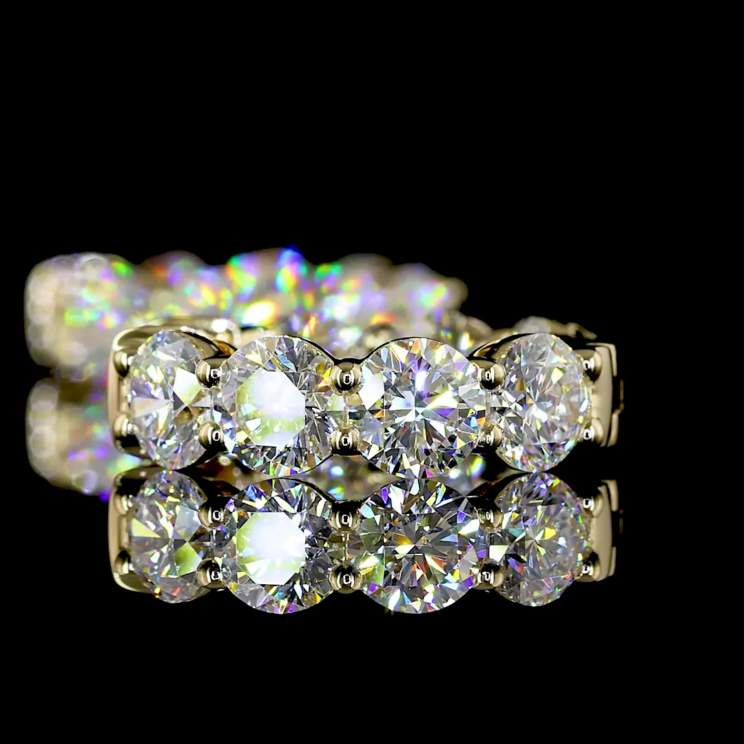 3.87 Cts 14k Yellow Gold Round Shape Huggies Earring - Image 2