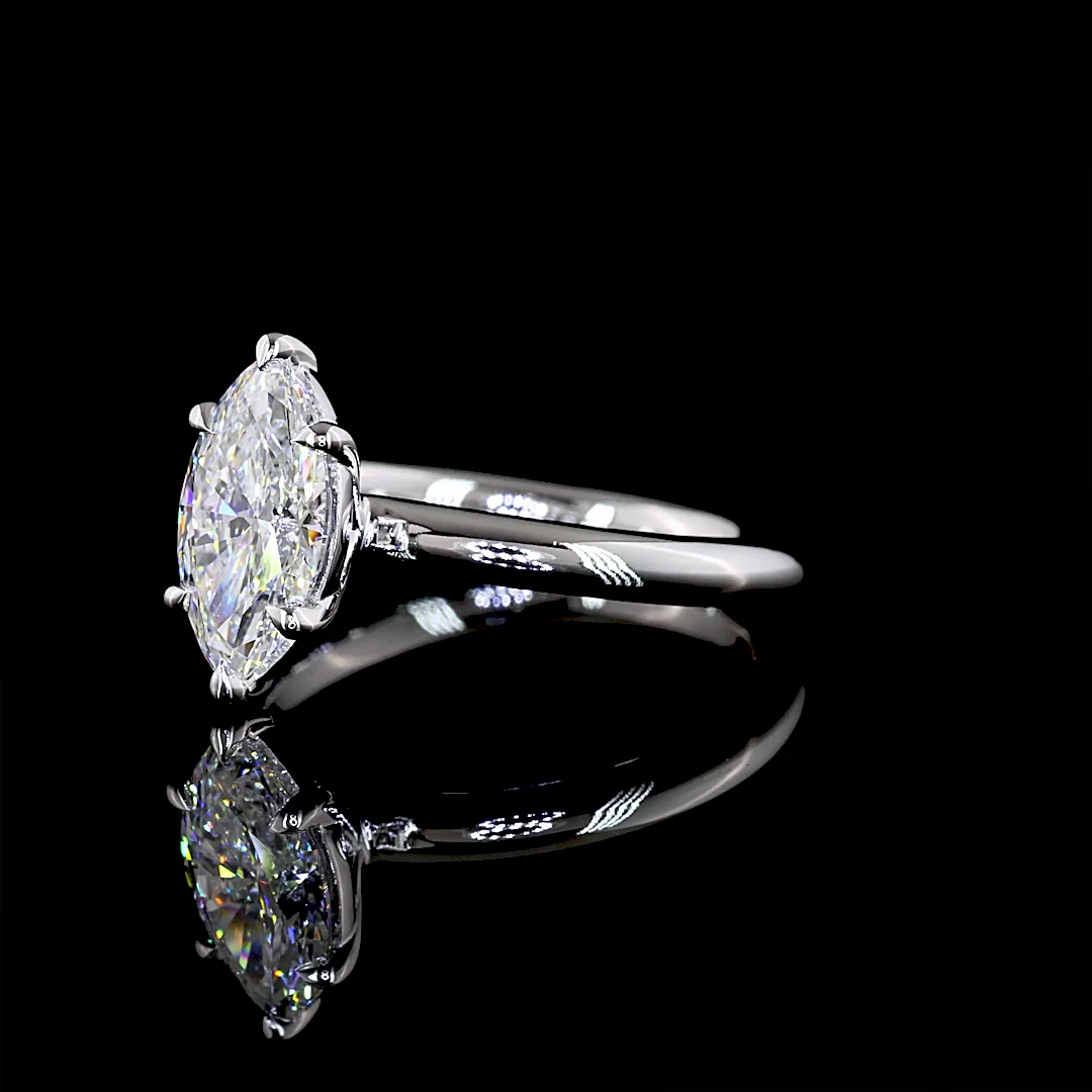 1.53 Cts 14k White Gold Asscher Shape Solitaire Ring - Image 2