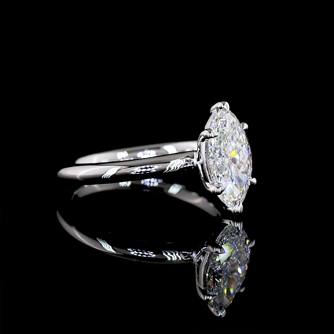 1.53 Cts 14k White Gold Asscher Shape Solitaire Ring - Image 3