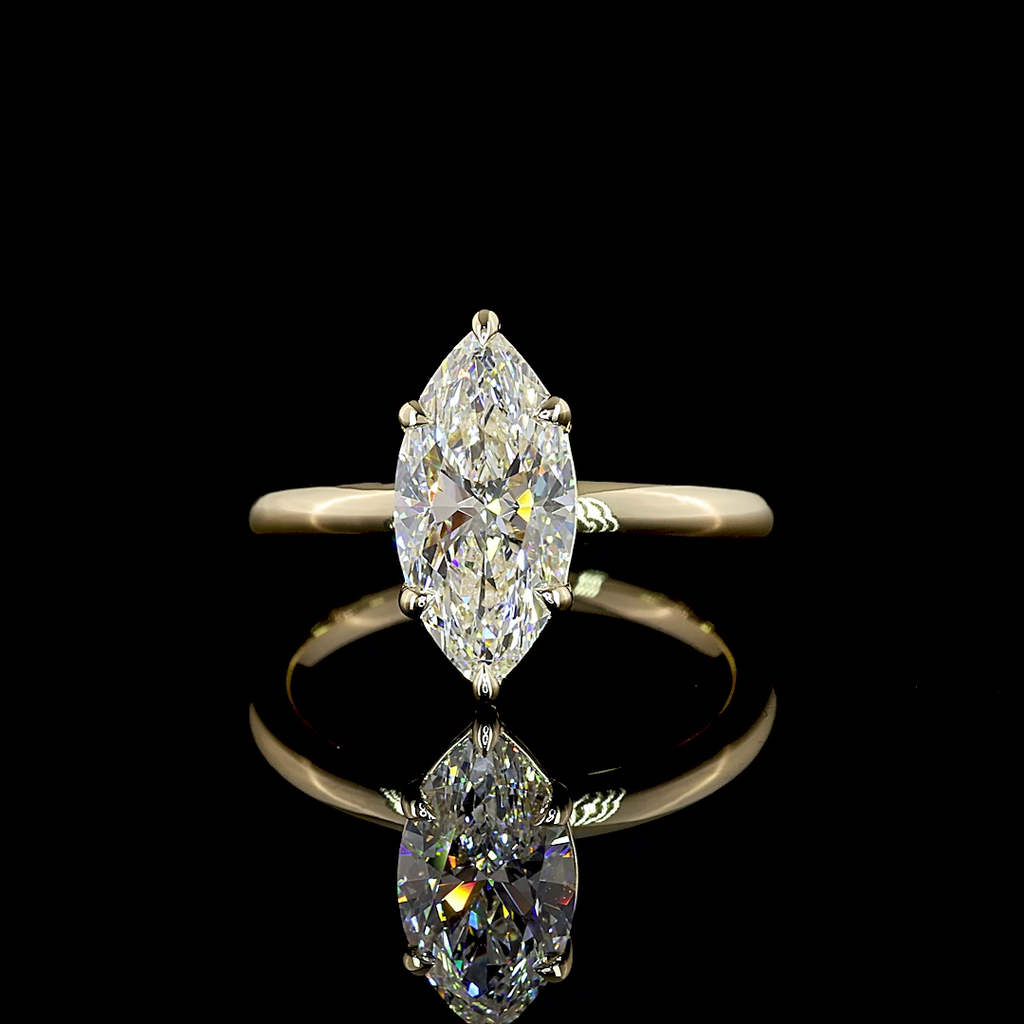 2.07 Cts 14k Yellow Gold Marquise Shape Solitaire Ring - Video