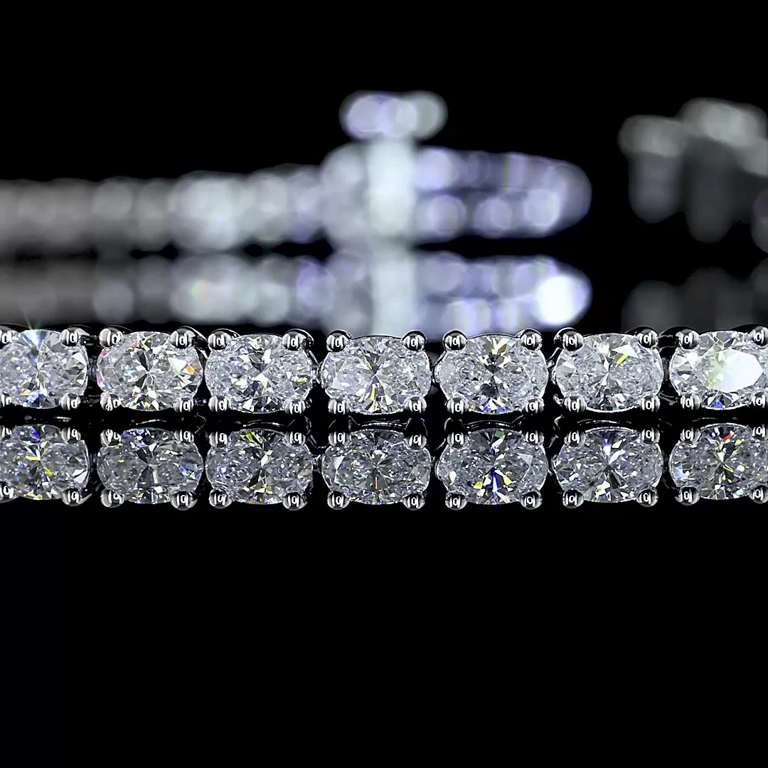 3.08 Cts 14k White Gold Oval Shape Tennis Bracelet - Image 2