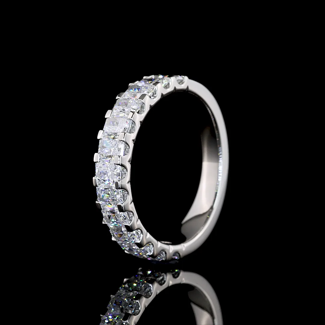 1.42 Cts Platinum Radiant Shape Half Eternity Eternity Band - Image 4