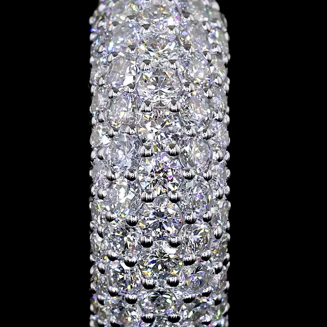 3.05 Cts 14k White Gold Round Shape Huggies Earring - Image 3