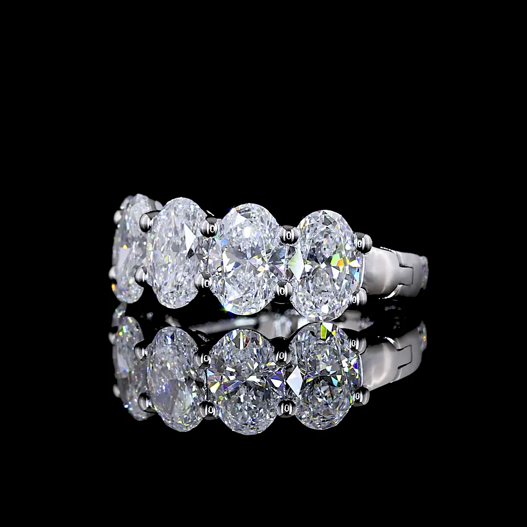 2.06 Cts 14k White Gold Oval Shape Huggies Earring - Image 4