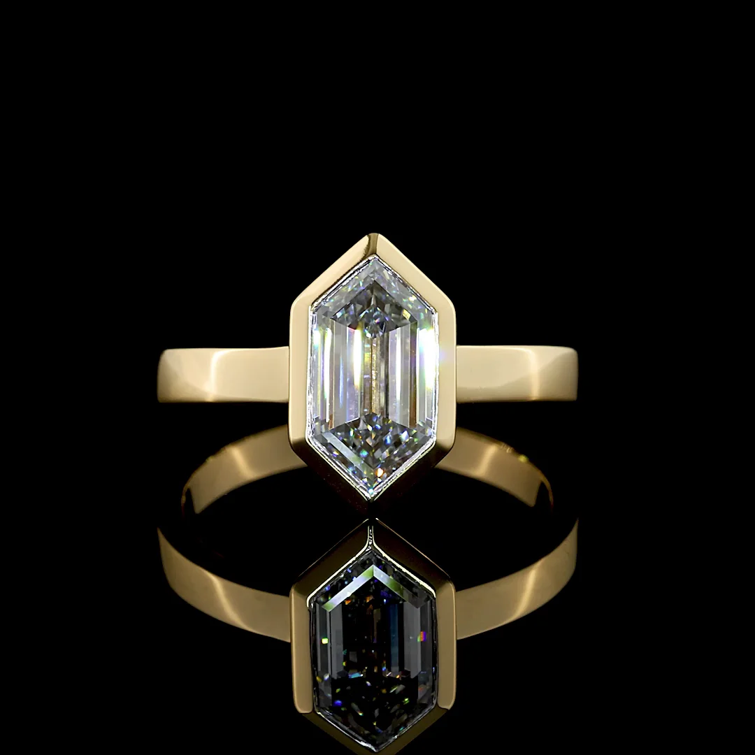 2.12 Cts 14k Yellow Gold Step Marquise Shape Solitaire Ring - Video