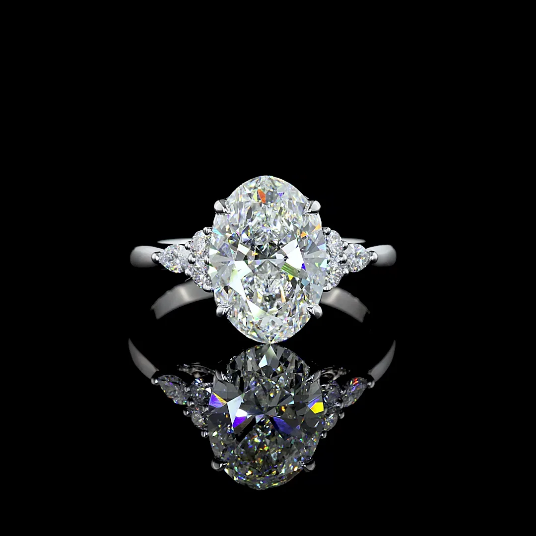 3.26 Cts 14k White Gold Mix Shape Special Ring - Video