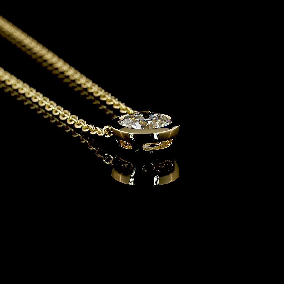 1.51 Cts 14k Yellow Gold Round Shape Solitaire Pendant - Image 2