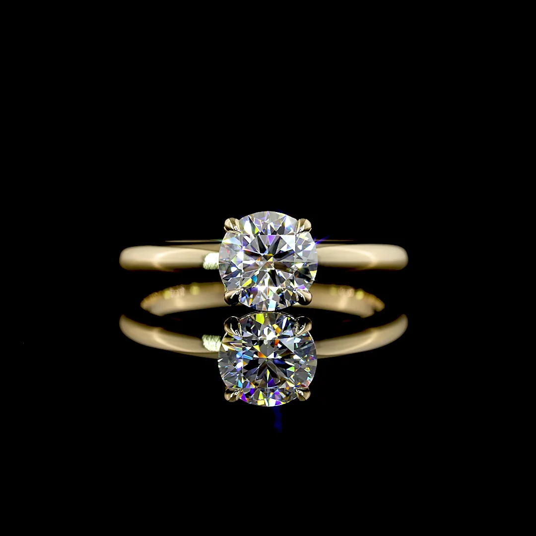 1 Cts 14k Yellow Gold Round Shape Solitaire Ring - Video