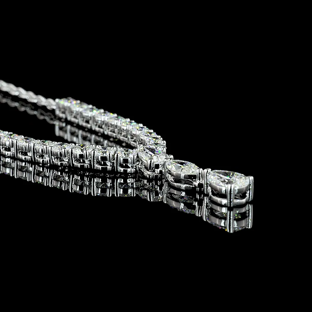 3.04 Cts 14k White Gold Mix Shape Special Necklace - Image 2