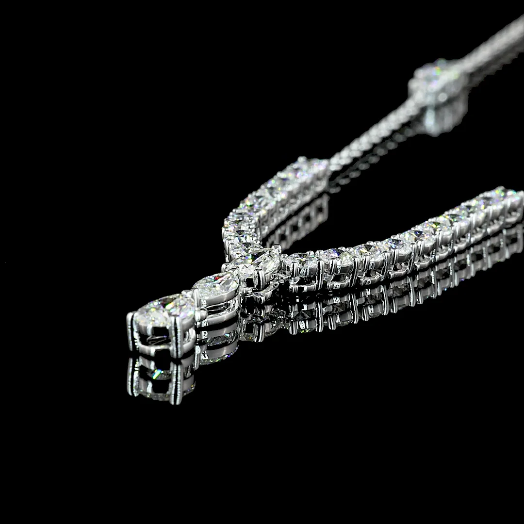 3.04 Cts 14k White Gold Mix Shape Special Necklace - Image 4