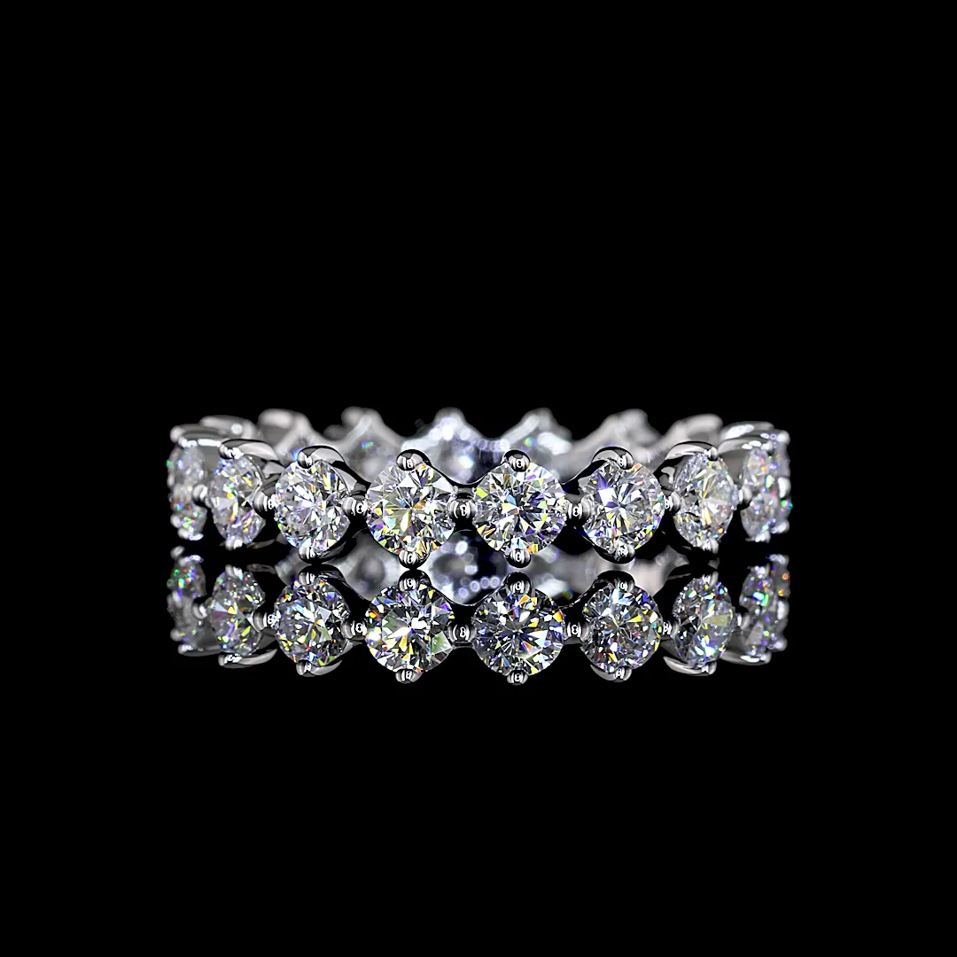 1.43 Cts 14k White Gold Round Shape Eternity Band Eternity Band - Video