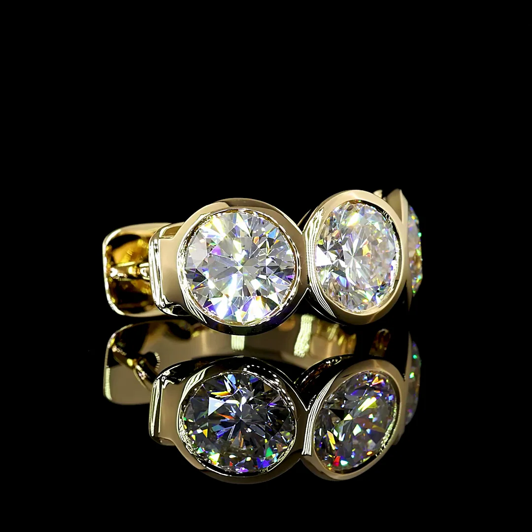 4.88 Cts 14k Yellow Gold Round Shape Huggies Earring - Image 2